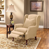 Sure Fit Stretch Pique Slipcover for Wing Chair Recliners, Cream