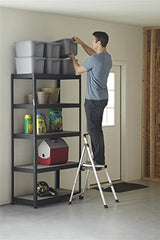 COSCO 2-Step Folding Step Stool in Aluminum and Black, Lite Solutions Portable Design