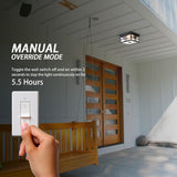 Industrial Black 2-Light Flush Mount Ceiling Lamp with Motion Sensor and Water Ripple Glass, for Porch, Entryway, or Garage, Adjustable Timer and Sensitivity