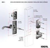 Ideal Security Satin Gold Door Lever with Deadbolt Lock for Storm and Screen Doors