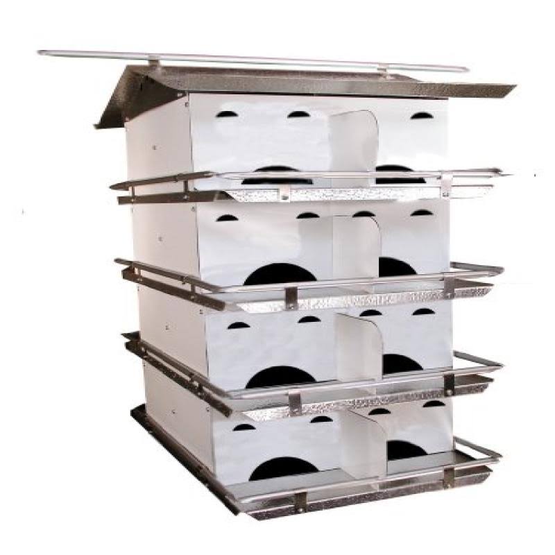 Birds Choice PMSR16 Starling-Resistant Purple Martin House with 4 Floors and 12 Rooms