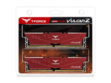 Team T-Force Vulcan Z 16GB Desktop Memory Kit, 2 x 8GB DDR4 3200 SDRAM with 288-Pin Design, Red