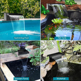 Outdoor Pond Waterfall and Filtration System with Pump Kit, 9.8FT Corrugated Tubing, Koi Pond Spillway Box for Clear Water Features