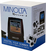 MINOLTA Film & Slide Scanner for Converting 35mm, 126 & 110 Negatives, Slides and Super 8 Films into 22MP JPEG Photos, Includes 16GB SD Card, Red