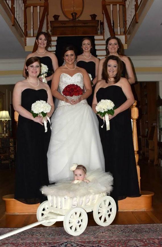 Small Flower Girl Wedding Wagon in Gloss White or Ivory