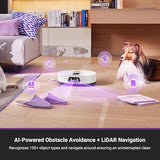 Eureka J15 Pro Ultra Robot Vacuum and Mop with Self-Emptying Base, 16,200 Pa Suction and Flex-Arm Mop, Featuring Hot Water Washing, Hot Air Drying, Anti-Tangle Technology and AI Obstacle Avoidance, Black