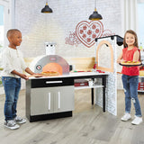 Little Tikes Real Wood Pizza Restaurant Play Kitchen, with Dual-Sided Cook-and-Serve Design, Realistic Lights & Sounds, and 20+ Accessories, Large Toy Gift for Girls & Boys Ages 3+