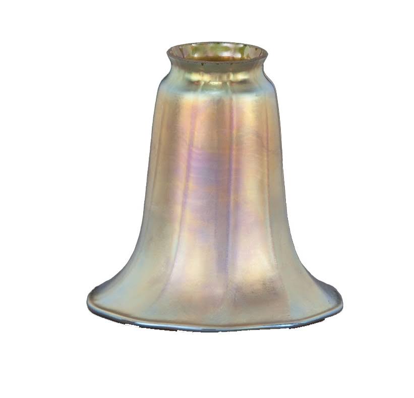 B& P Gold Iridescent Tulip Art Glass Lamp Shade