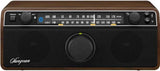 Sangean WR-12BT AM/FM Bluetooth Stereo Radio with AUX-In and Wooden Cabinet, Dark Walnut