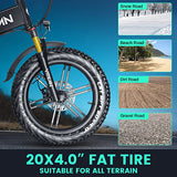 VITILAN i7 Pro Folding Electric Bike for Adults with 750W BAFANG Motor, Fat Tires, Full Suspension, Removable 16AH/20AH Cell Battery & 8-Speed Drivetrain