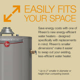 40-Gallon Tall Natural Gas Water Heater for Manufactured Housing, Rheem Performance Series with 34,000 BTU Input and 6-Year Warranty