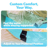 Sloosh Inflatable Pool Lounge Chair with Plant Pattern, Floating Hammock Mat for Adults, Water Raft for Pool, Beach and Summer Parties