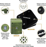 Guardline Wireless Driveway Alarm System with 4 Weatherproof Motion Detectors, 1 Receiver and 1/4 Mile Range for Outdoor Home and Property Security