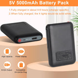 5V 5000mAh Li-Polymer Rechargeable Spare Battery for Heated Gloves, Scarves, Socks, and Slippers, Black