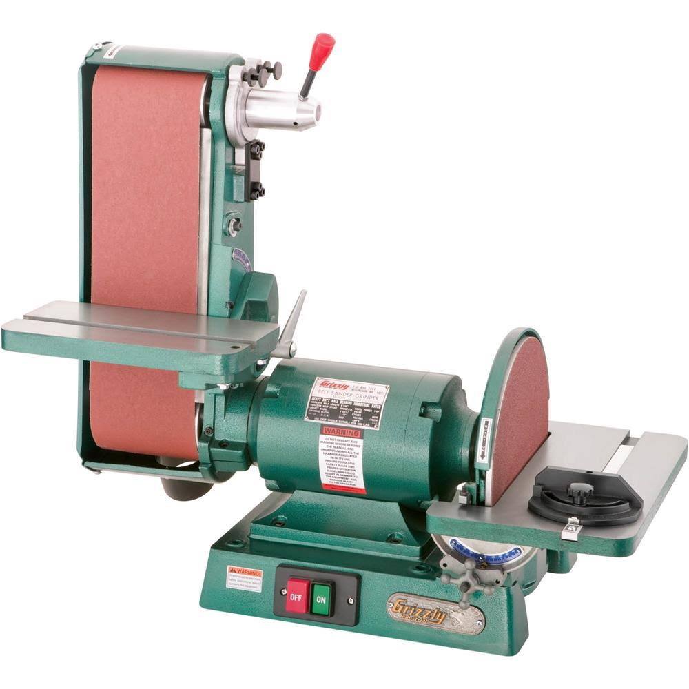 Grizzly G1183 Combination Belt and Disc Sander, 6 x 48 Belt, 12-Inch Disc, 3450 RPM