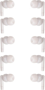 JustJamz Pearl Basic White Disposable 3.5mm Earphones for Kids and Adults, Two 50-Packs