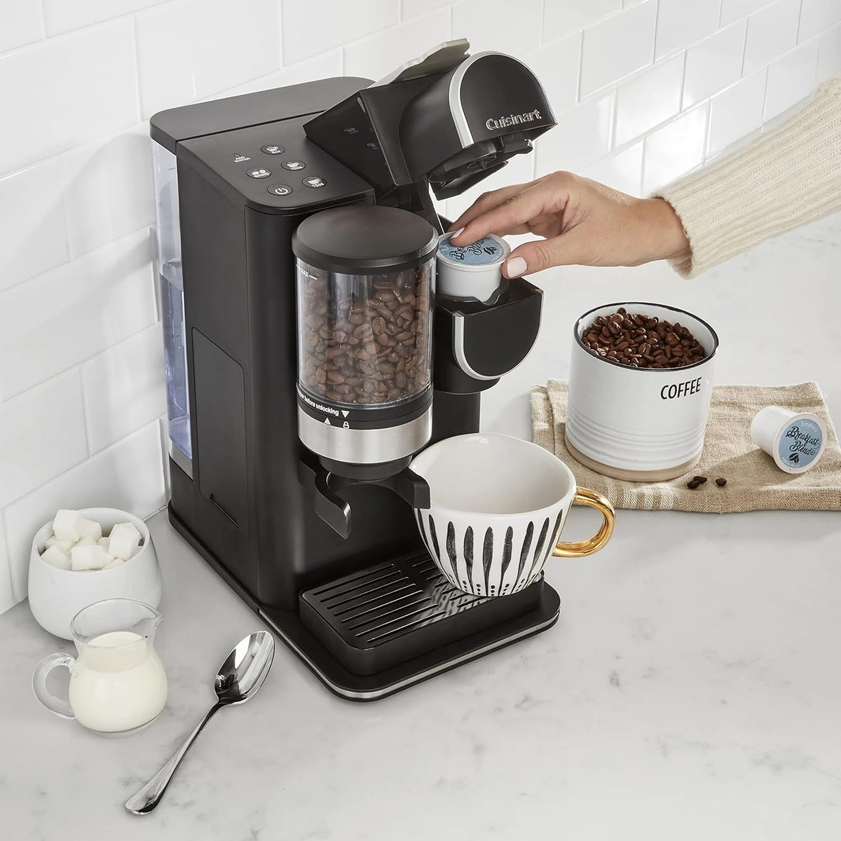 Cuisinart DGB-2 Single-Serve Coffeemaker with Conical Burr Grind and Brew System, Black