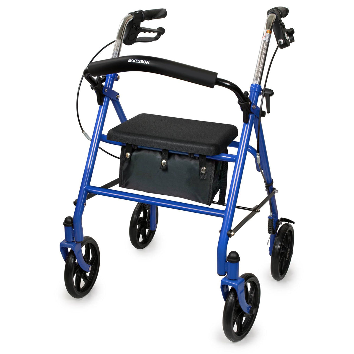 McKesson Blue Folding Steel Rollator with Four Wheels