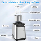 KISSAIR 1.5L Upright Ice Cream Maker with Stainless Steel Housing and LED Display, 3 Modes for Gelato, Frozen Yogurt and Sorbet