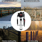 37.7CC 4-Stroke Gasoline T-Post Driver with Air-Cooled Single-Cylinder Engine, 2 Post Driving Heads for Garden Fencing