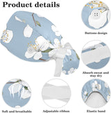 Bee and Spring Blossom Scrub Surgical Hat with Button-Compatible Cycling Design and Cotton Sweatband