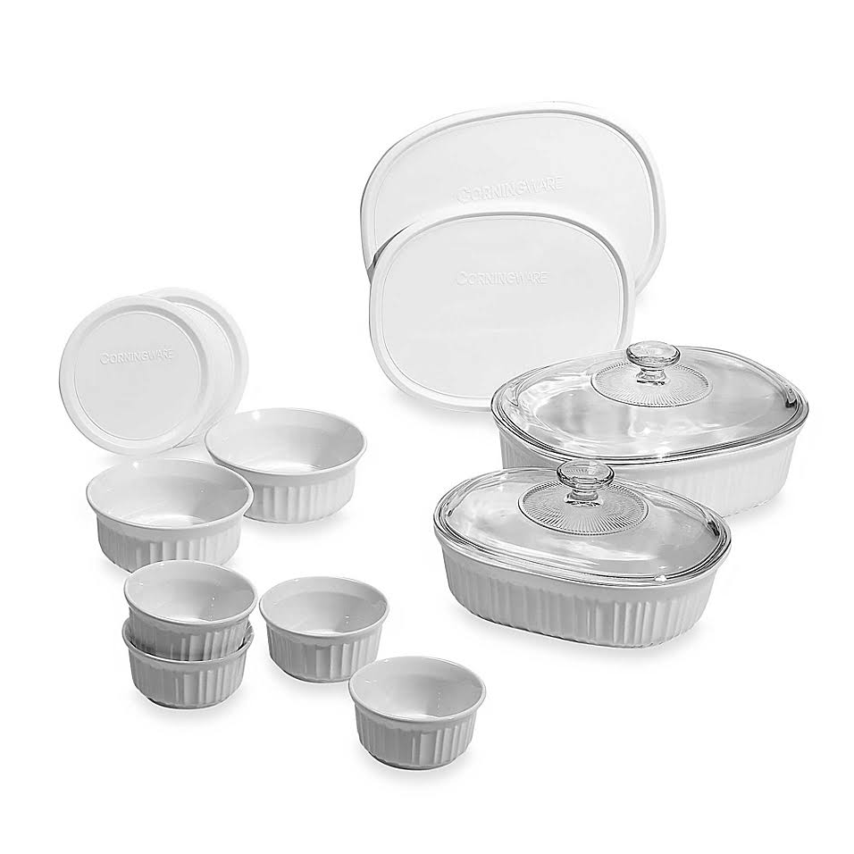 CorningWare French White 14-Piece Bakeware Collection