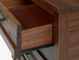 Camaflexi Carmel Nightstand with 3 Drawers, Finished in Antique Walnut