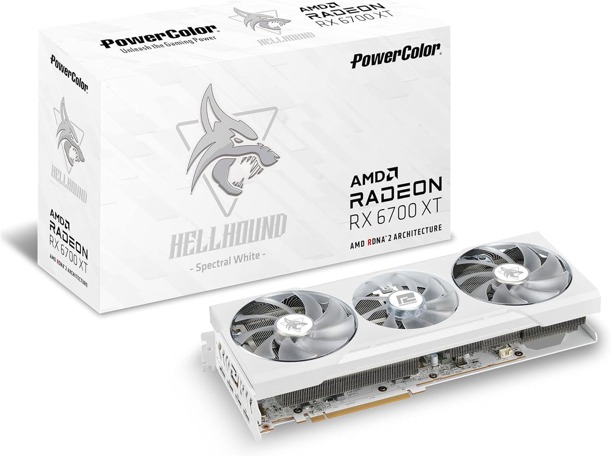 PowerColor Hellhound Spectral White Gaming Graphics Card with AMD Radeon RX 6700 XT, 12GB GDDR6, AMD RDNA 2 and HDMI 2.1