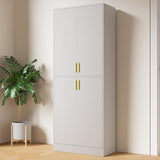 Cozy Castle 71′′ Tall Pantry Cabinet with Four Doors and Adjustable Shelves, Freestanding Wood Storage Cupboard for Kitchen, Dining Room, Living Room or Bathroom, Gray