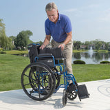 Drive Medical Blue Streak Lightweight Folding Wheelchair with 20-Inch Wide Seat