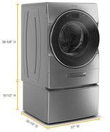 Whirlpool WFP2715HC 15.5×22 Front-Load Washer and Dryer Pedestal with Storage, Chrome Shadow
