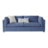 Roundhill Furniture Enda Fabric Sofa with Pillow Back, Image Navy
