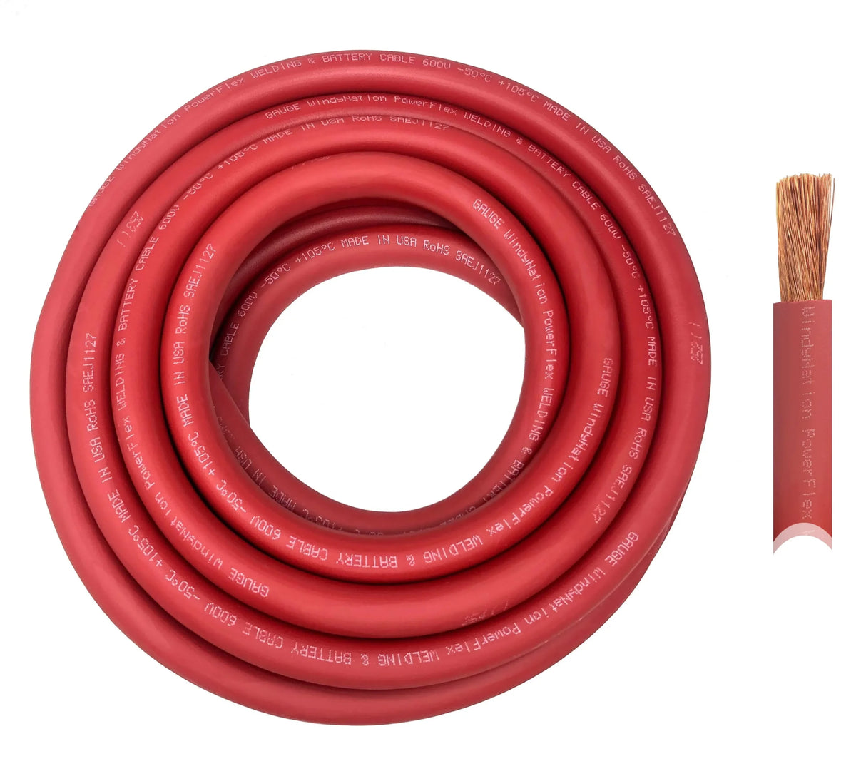 50-Foot 4-Gauge Red Welding Cable