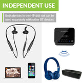 Avantree HT4186 Wireless TV Headphones and Neckband Earbuds with Bluetooth Transmitter, Compatible with Optical Digital Audio, RCA and 3.5mm Aux TVs