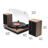 Victrola The Quincy 6-in-1 Bluetooth Record Player & Multimedia Center with 3-Speed Turntable, CD & Cassette Player, AM/FM Radio, Built-In Speakers and Wireless Music Streaming, Natural