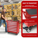Rolling Metal Tool Chest with 5 Lockable Drawers, Mobile Garage Storage Cabinet on Wheels for Workshop, Warehouse or Repair Shop