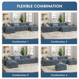 YESHOMY U-Shaped Modular Sectional Sofa in Grey Chenille, Featuring Supportive Soft Sponges, Removable Ottoman, and Sleeper Design