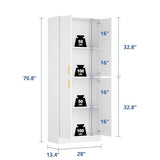 Cozy Castle 71′′ Tall Pantry Cabinet with Four Doors and Adjustable Shelves, Freestanding Wood Storage Cupboard for Kitchen, Dining Room, Living Room or Bathroom, Gray