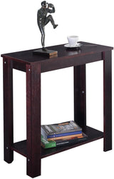 Casart Wooden End Table with Shelf, Espresso Sofa-Side Furniture for Living Room, Bedroom, or Chair-Side Use