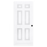 Steves & Sons 6-Panel Composite Interior Door Slab, 30 in. x 80 in., Textured Hollow Core, White Primed and Pre-Bored