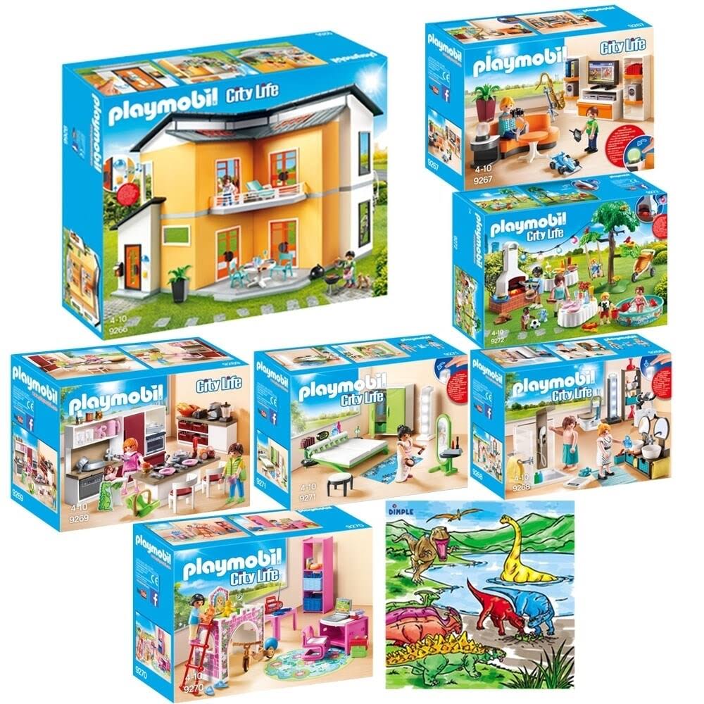 Playmobil Creative Kids Modern House Mega Toy Kit for Indoor Games