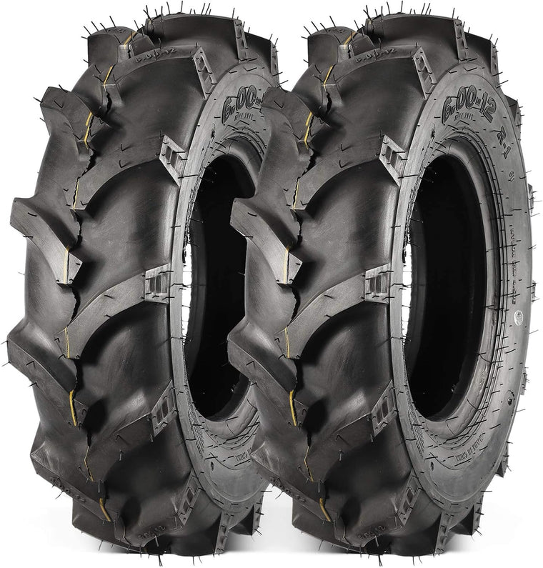 MaxAuto Farm Tractor Tire Set, 6.00-12, 2Pcs, Replacement for Kubota 7100 Series H167