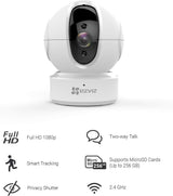 EZVIZ C6CN 1080p Indoor WiFi Security Camera with Pan/Tilt, 360° Coverage, Auto Motion Tracking and Two-Way Audio