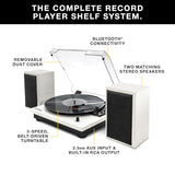 Victrola The Quincy 6-in-1 Bluetooth Record Player & Multimedia Center with 3-Speed Turntable, CD & Cassette Player, AM/FM Radio, Built-In Speakers and Wireless Music Streaming, Natural