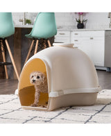 Large White/Almond Igloo-Shaped Dog House by Iris