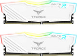 TEAMGROUP T-Force Delta RGB 32GB DDR5 Desktop Memory Kit, 2 x 16GB, 6400MHz PC5-51200 CL40, White, for Z690, FF4D532G6400HC40BDC01