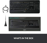 Logitech K800 Wireless Illuminated Keyboard with Backlighting, Fast Charging and Dropout-Free 2.4GHz Connection