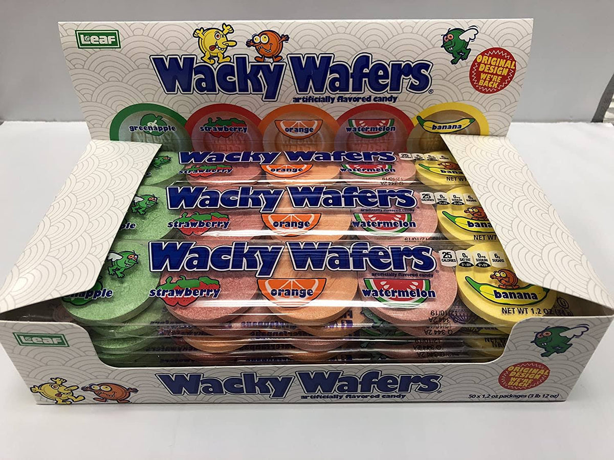 Wacky Wafers Candy, 1.2 oz, 24-Count Box