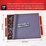 AGREATLIFE Portable Wooden Puzzle Table for 1500 Pieces with Four Non-Slip Drawers, Adjustable Foldable Legs and Protective Rubber Mat