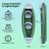 Naipo Inflatable 2-Person Kayak for Adults with Aluminum Oars, Carry Bag, Patch Kit and Air Pump
